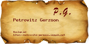 Petrovitz Gerzson névjegykártya
